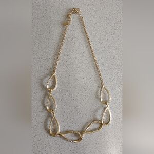Lower price!*Gold Tone W Crystals